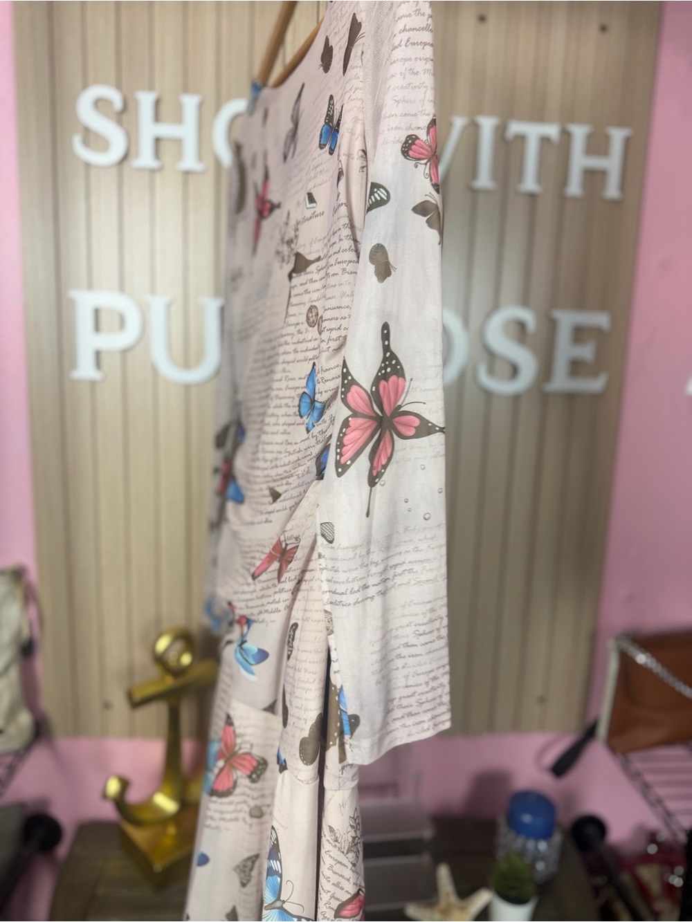 🦋 ANEWSTA Butterfly Print Boho Dress | Size Large (US 8/10) - Picture 6 of 13